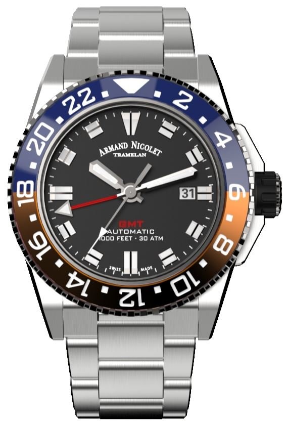 Armand Nicolet JS9 GMT diving watch