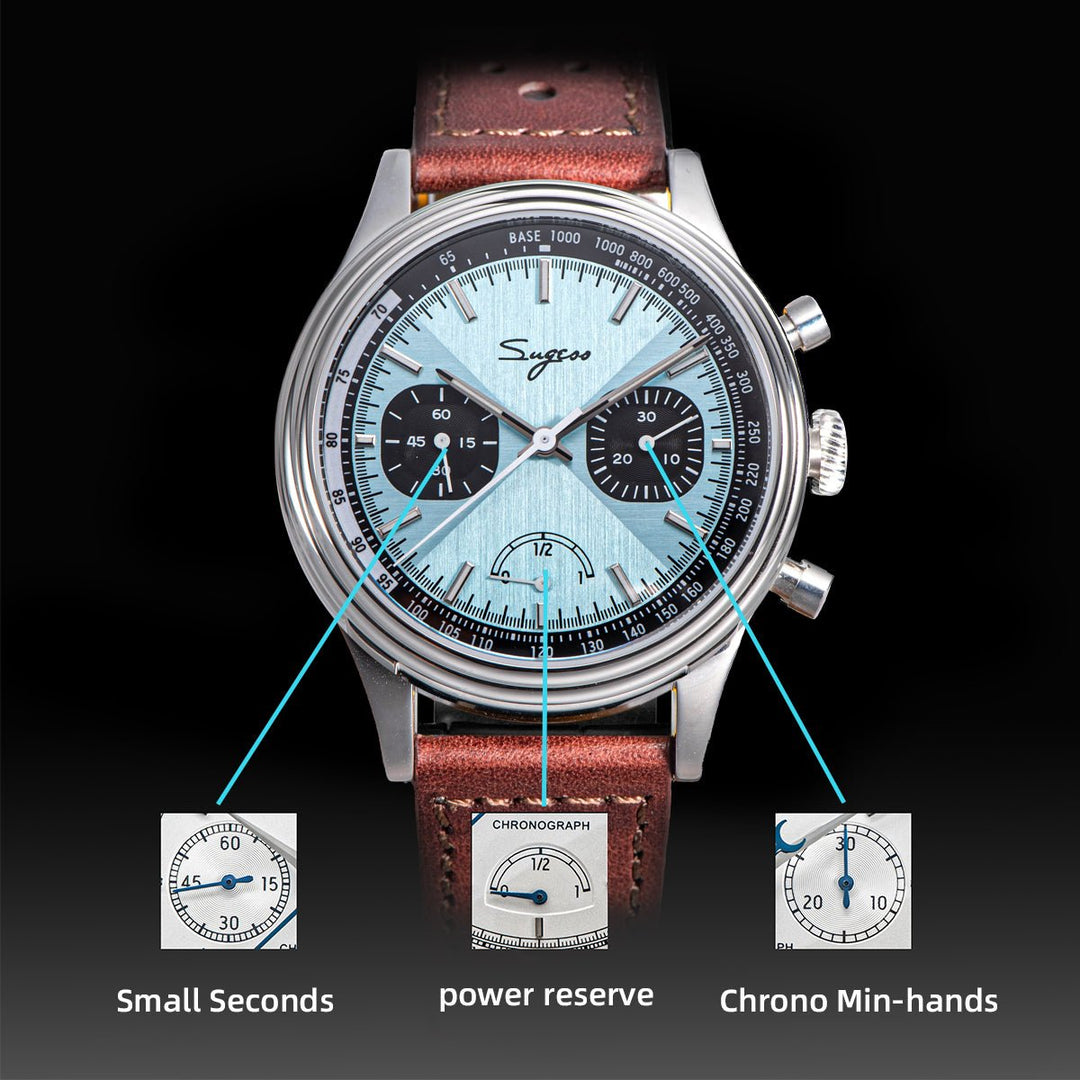 S 438 Chronograph mit Gangreserveanzeige, Seagul ST1906 - Bartels Watches