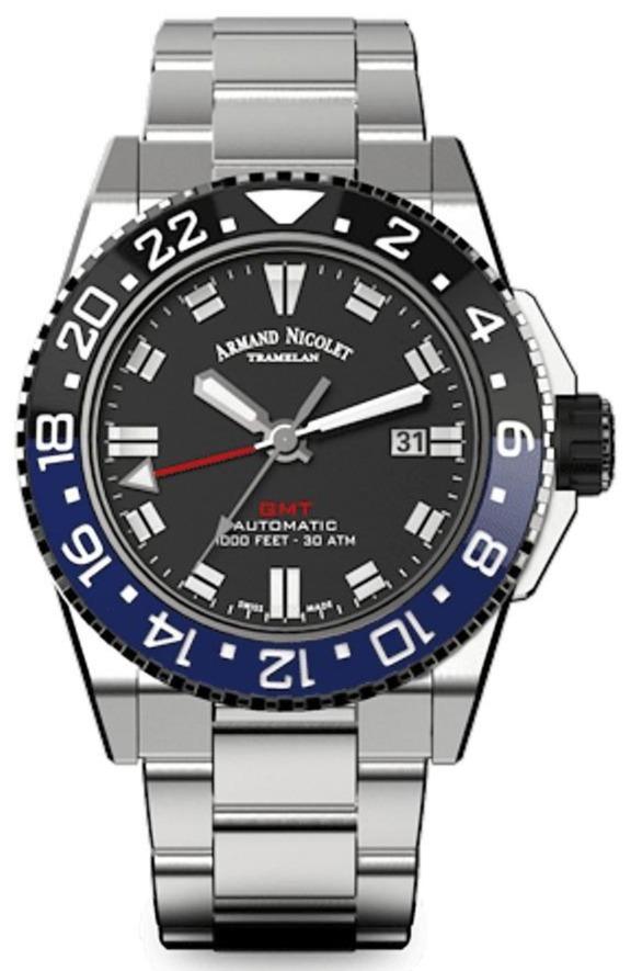 Armand Nicolet JS9 GMT diving watch