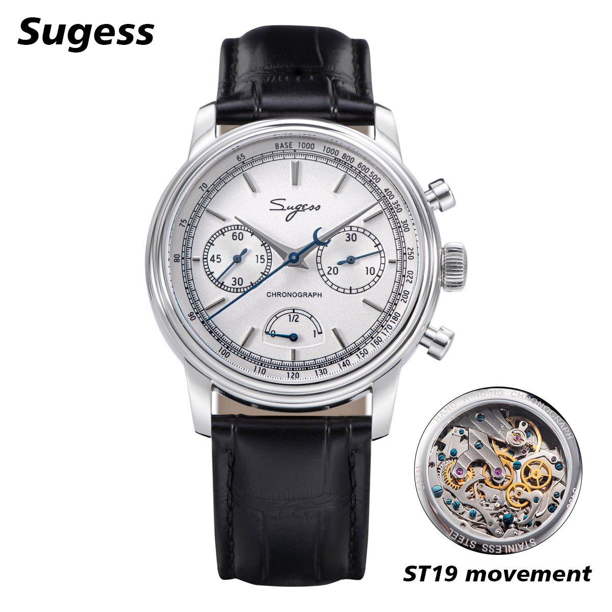 s 438 chronograph mit gangreserveanzeige seagul st1906 bartels watches 563812